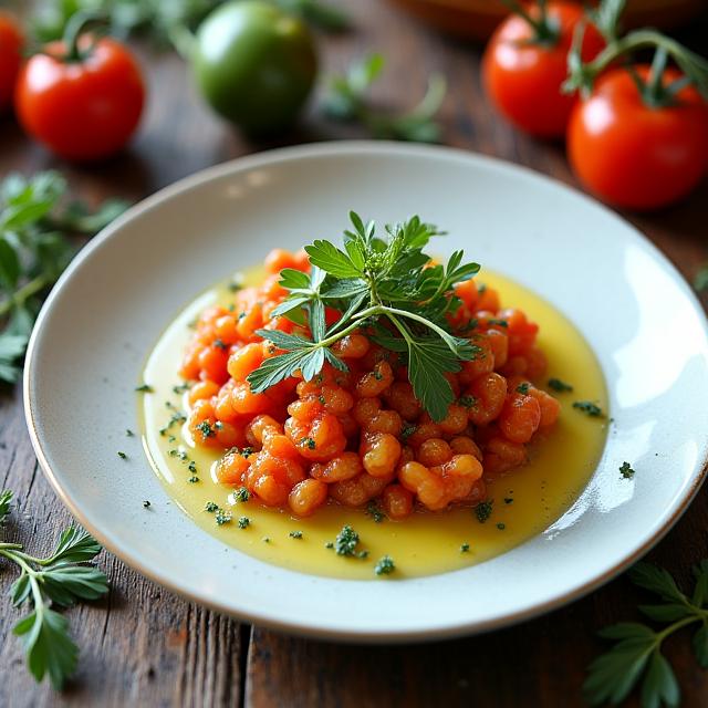 Plato delicioso preparado con productos de proximidad en un taller de cocina consciente.